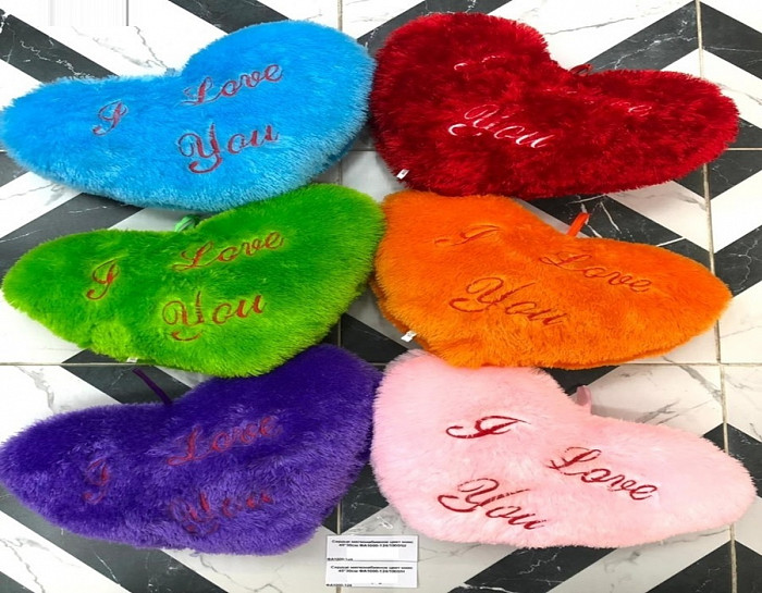 Сердце мягконабивное цвет микс 40*30см  4759